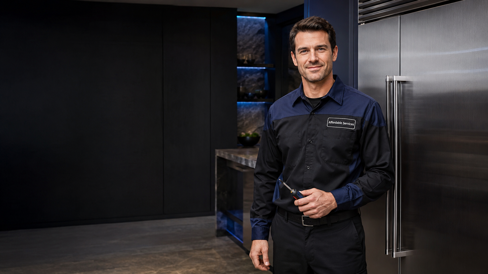 Affordable Services technician providing premium built-in refrigerator repair in Philadelphia